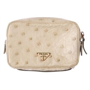 Prada Struzzo Leather Pouch